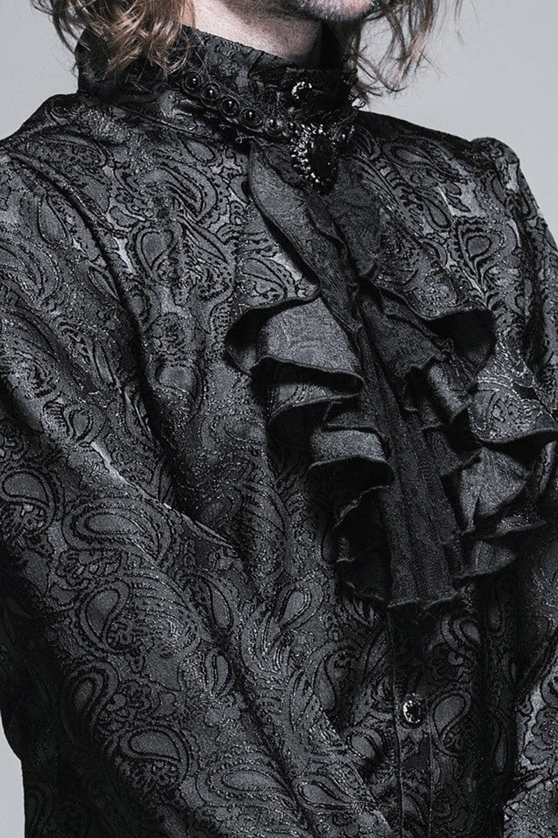 mens layered ruffled victorian gothic necktie