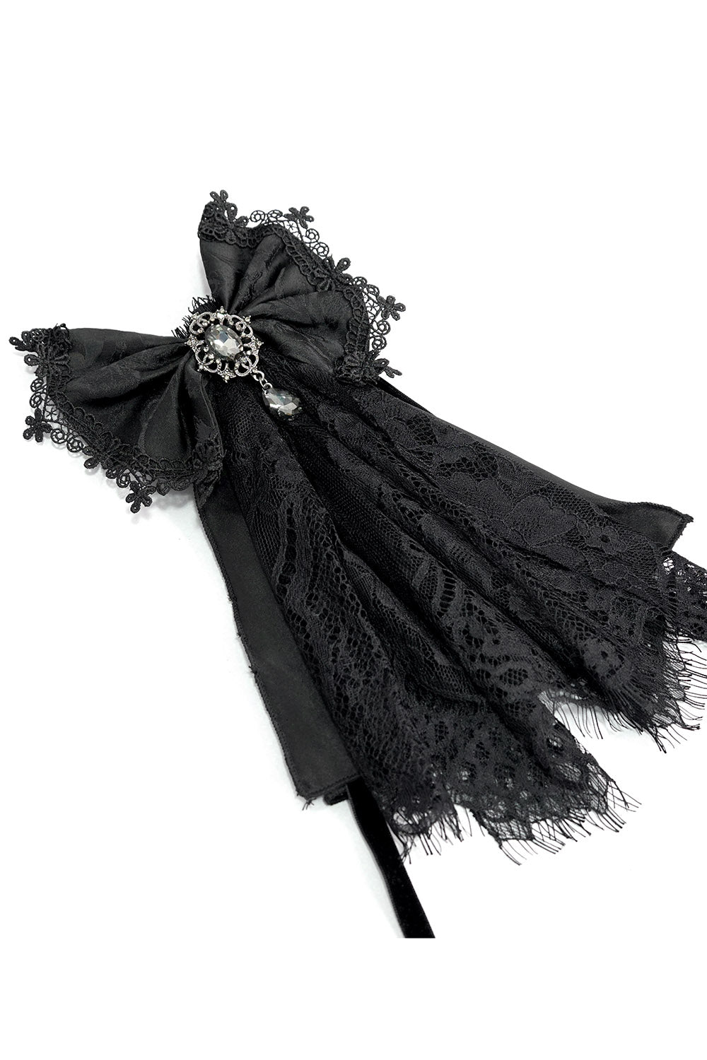 steampunk embroidered goth lace bow necktie
