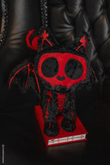 red and black vampire cat plush