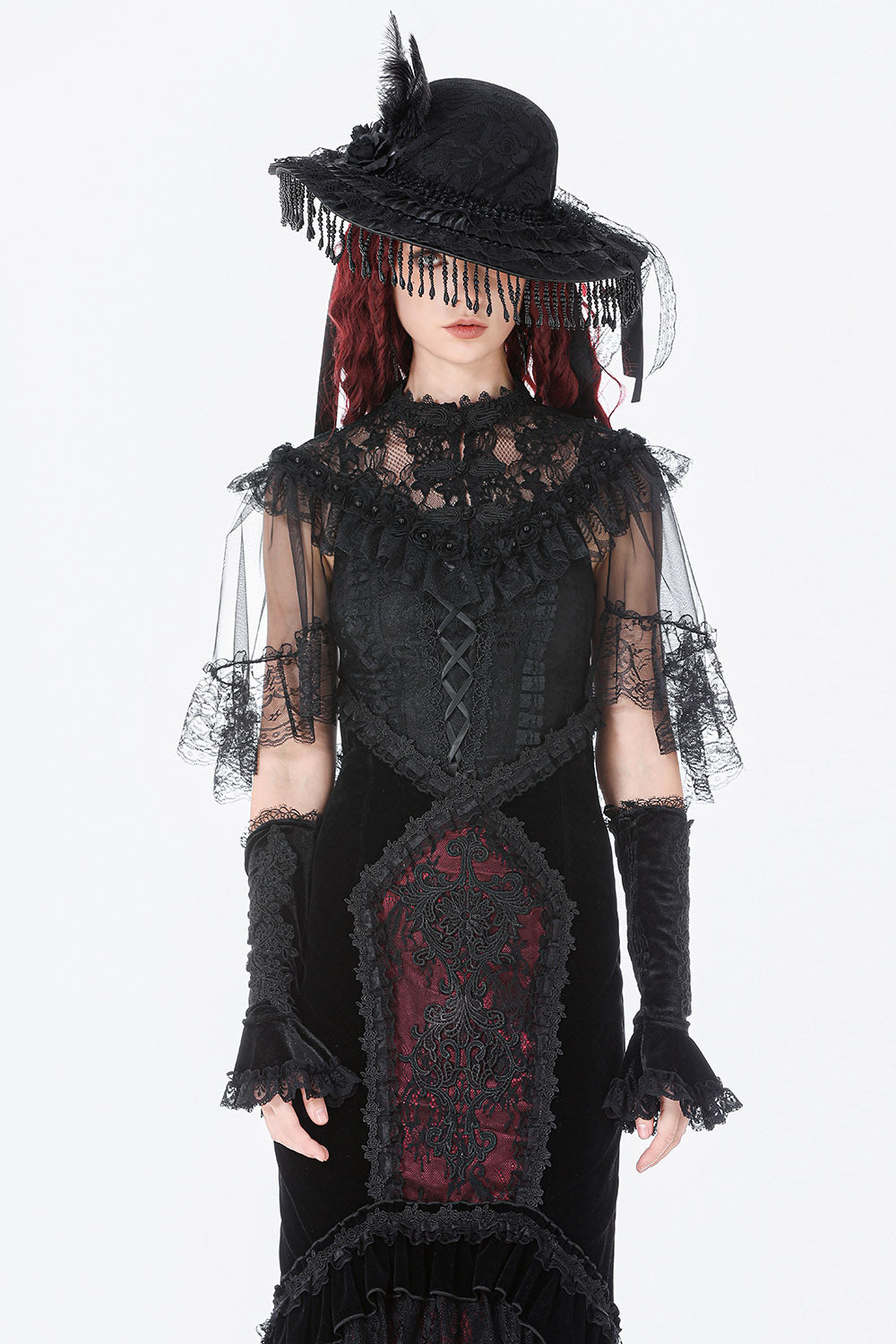 womens dark vampire high-rise mermaid tail gothic skirt