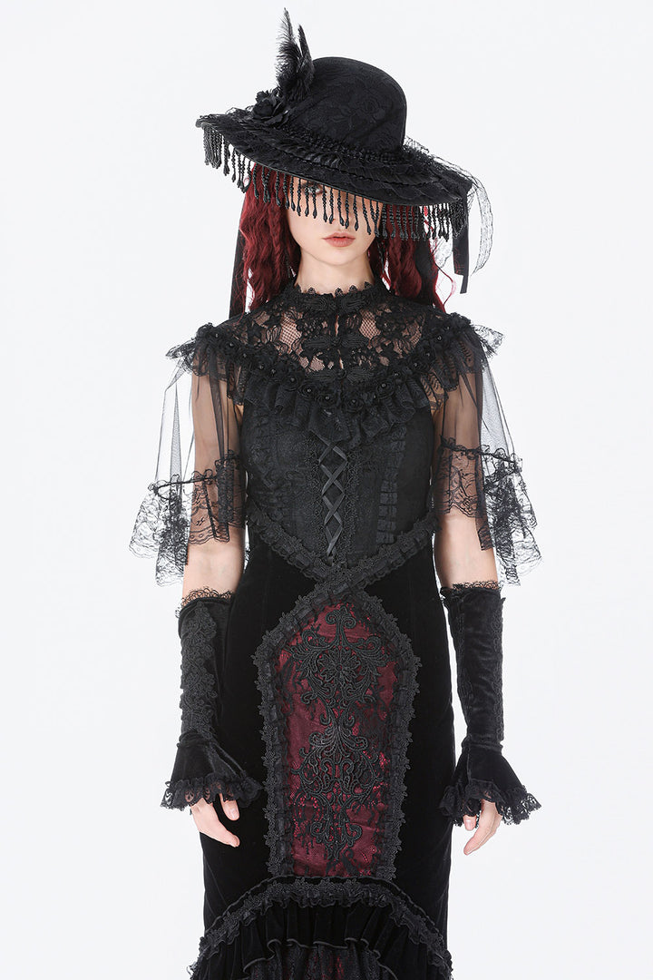 womens dark vampire high-rise mermaid tail gothic skirt