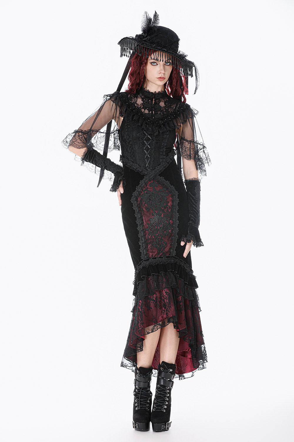 high-rise mermaid tail gothic skirt