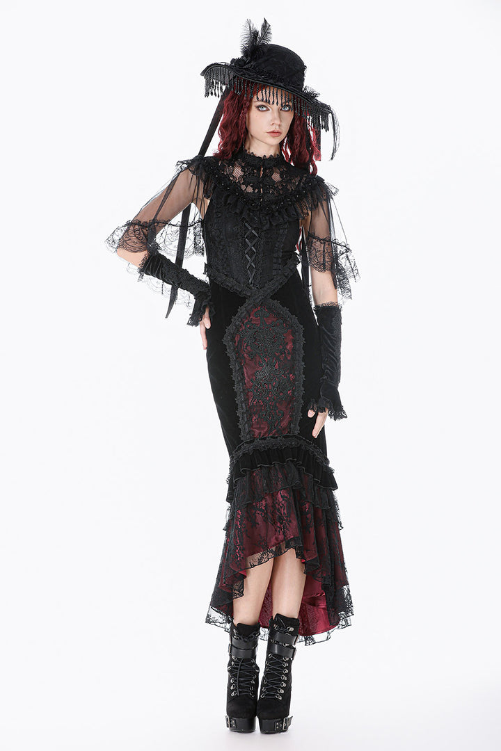 high-rise mermaid tail gothic skirt