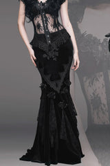 womens long gothic maxi skirt