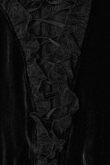 black ruffled lace up gothic skirt
