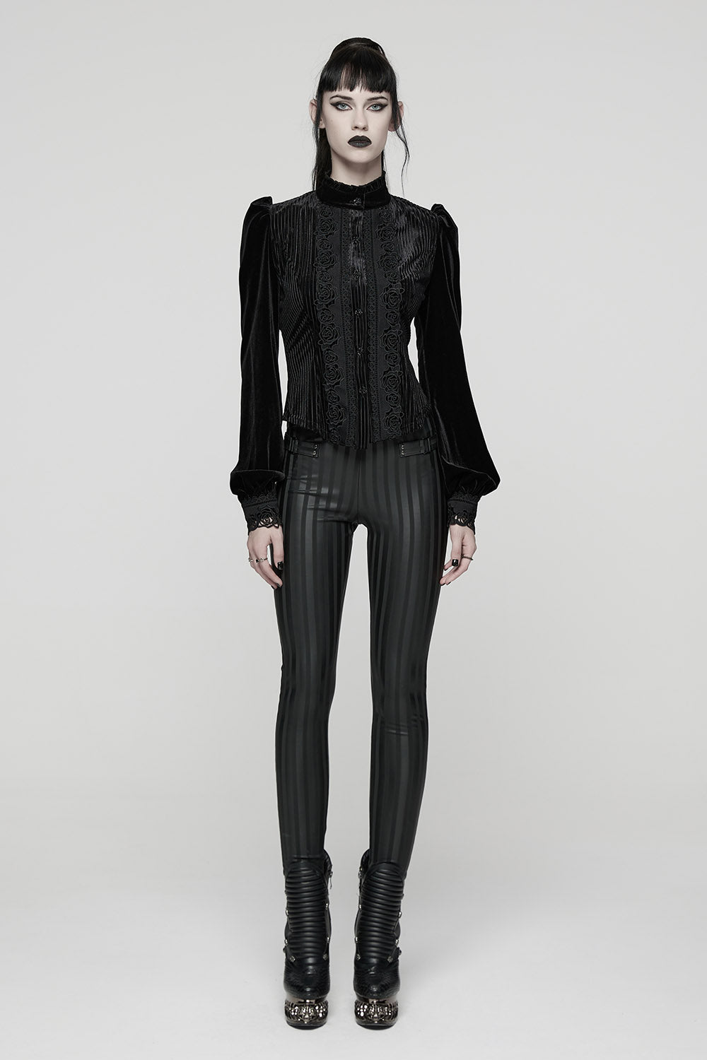 puffed sleeve lace cuff top