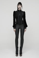 puffed sleeve lace cuff top