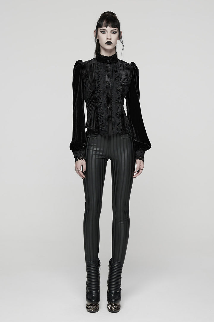 puffed sleeve lace cuff top