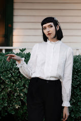 ruffled collar gothic blouse