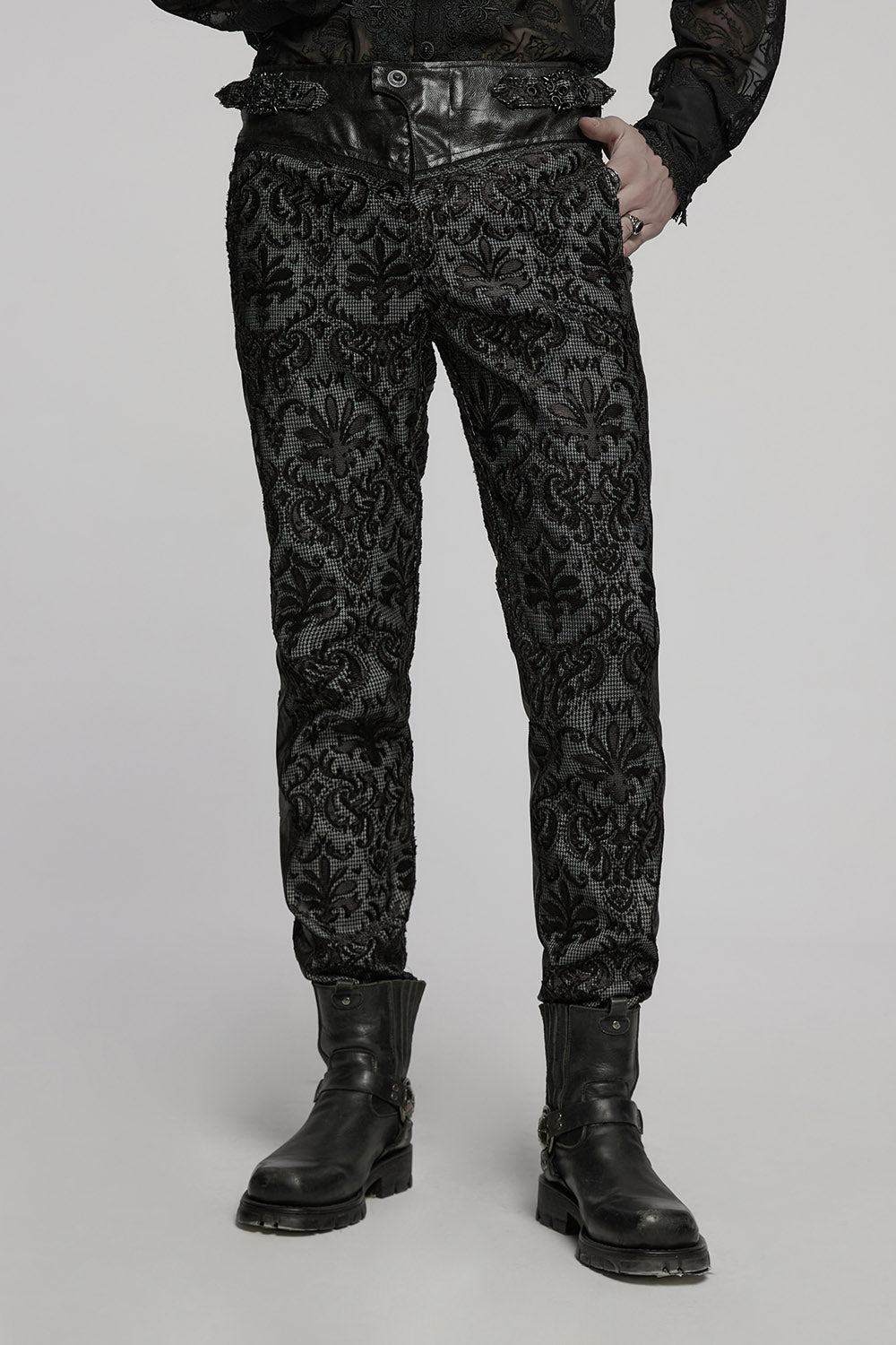 gothic damask pattern pants
