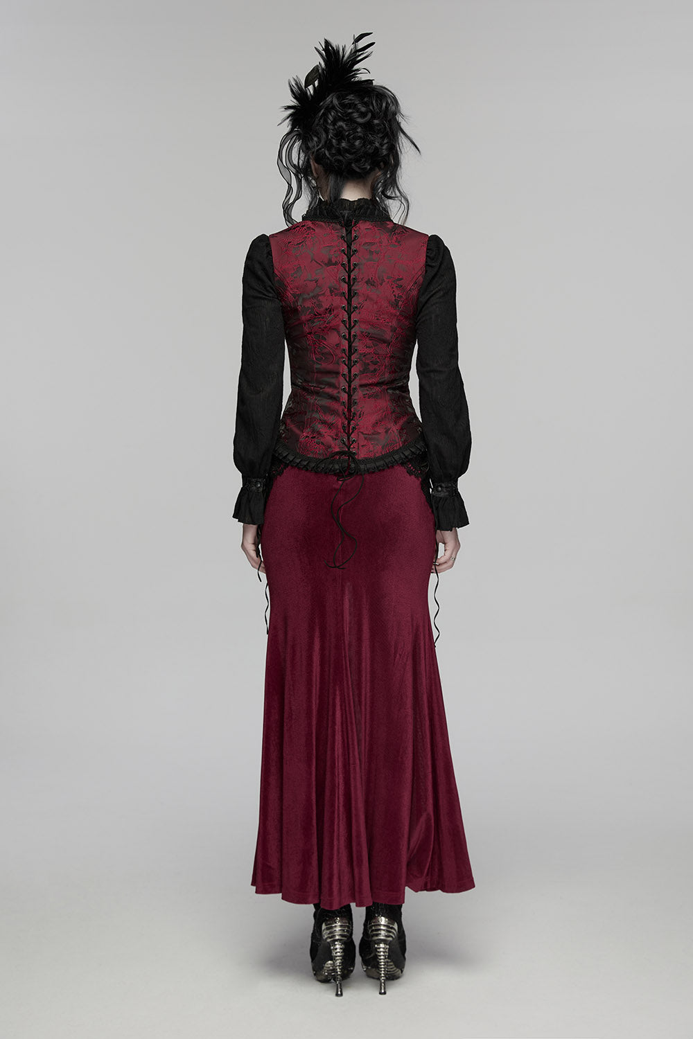 lace-up gothic ruffled corset