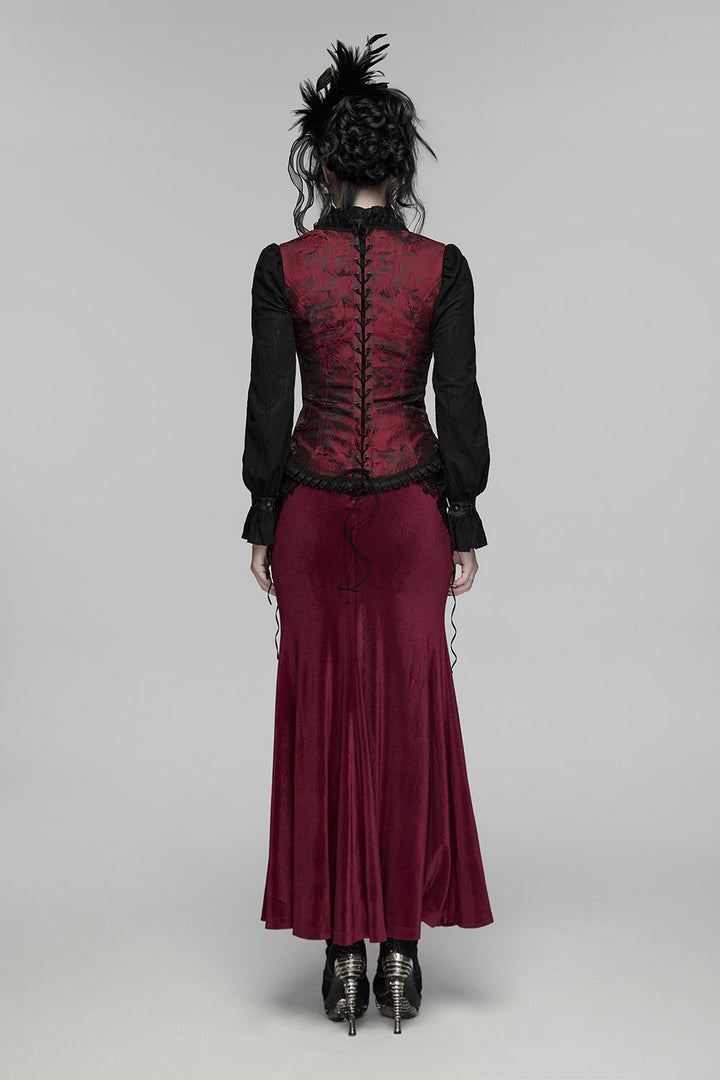 lace-up gothic ruffled corset
