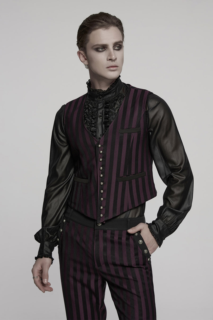 button up goth vest