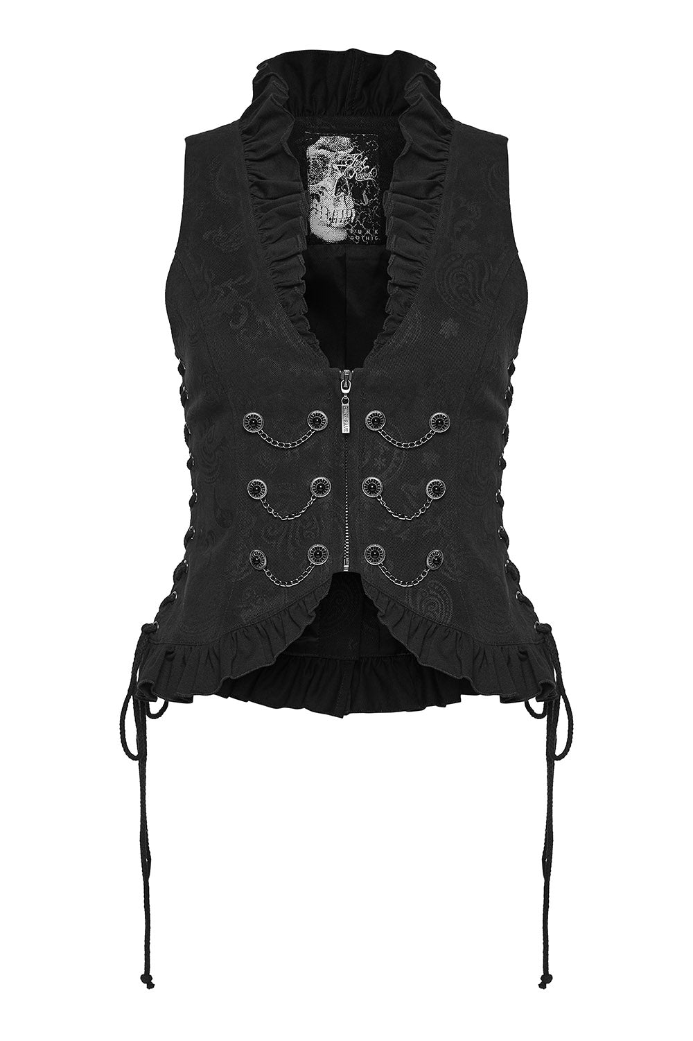 womens ruffled waistcoat by punk rave  
