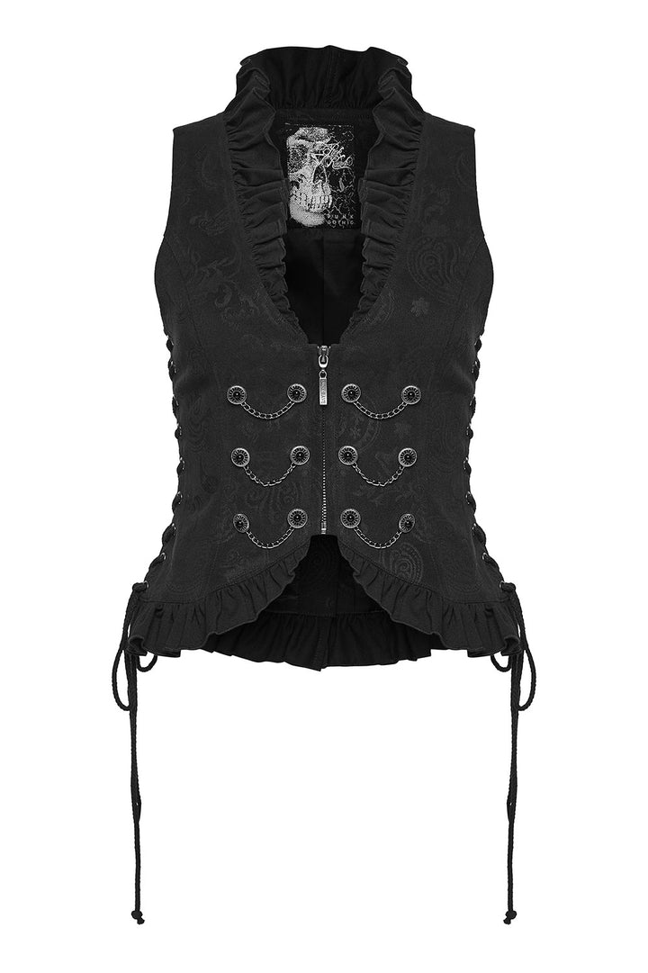 womens ruffled waistcoat by punk rave  