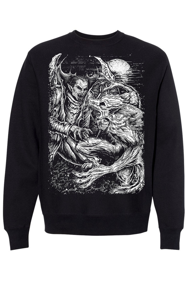 werewolf fighting vampire sweatshirt