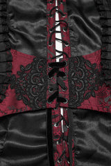 womens vampire embroidered lace ruffled corset vest