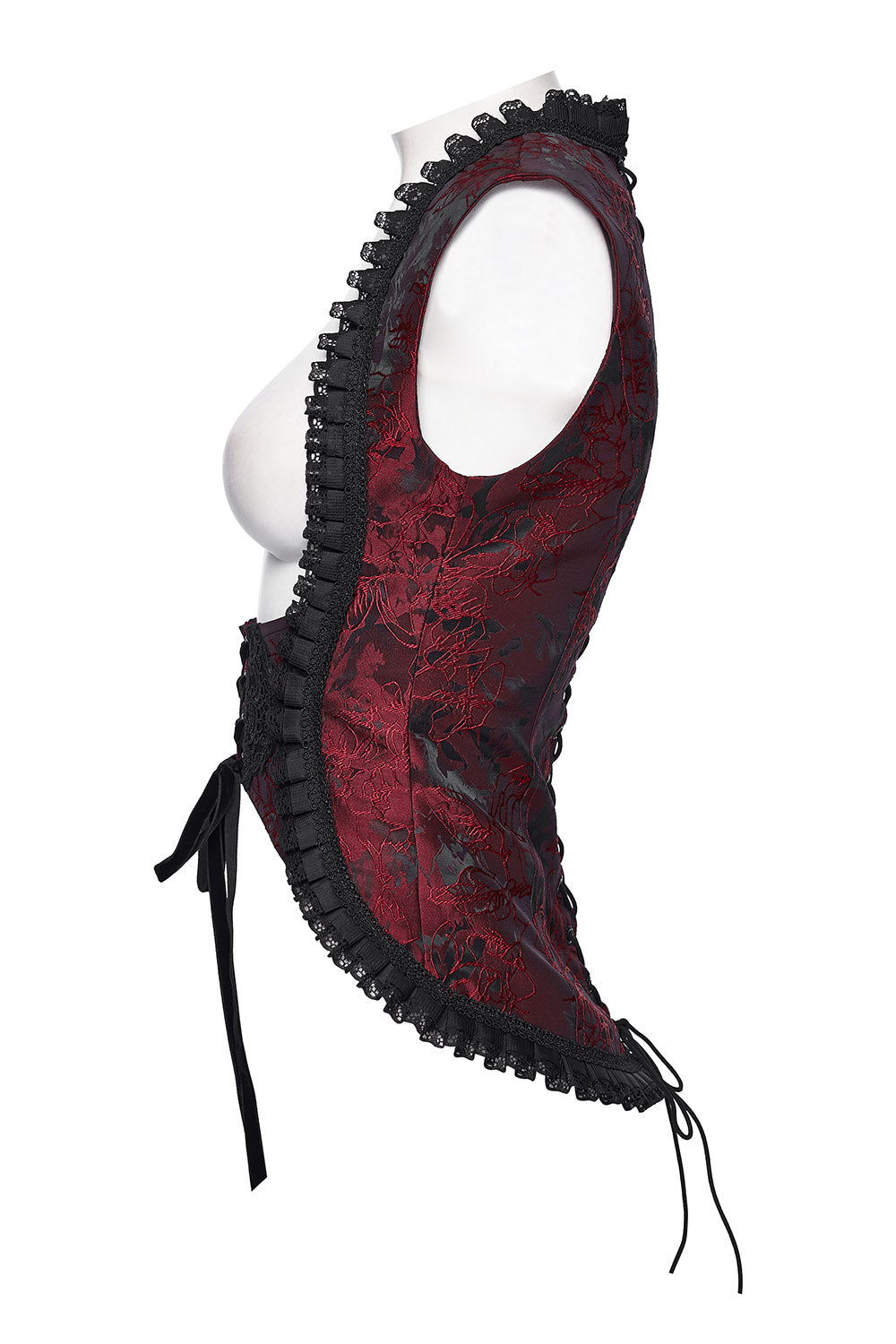 lace ruffled corset vest