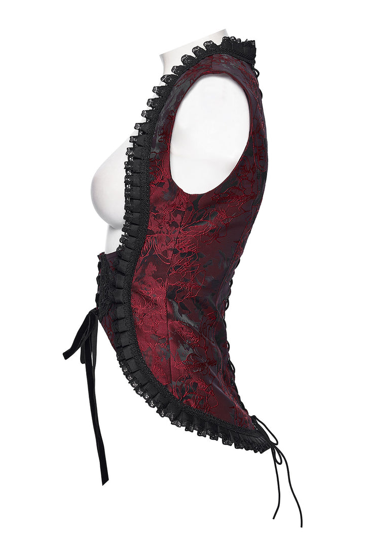 lace ruffled corset vest