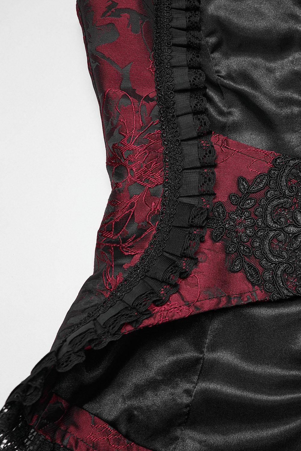 pirate goth lace ruffled corset vest