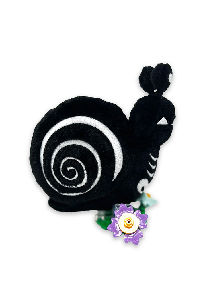 cute creepy embroidered snail keychain