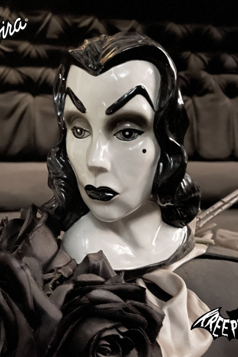 vampira-shaped ceramic vase by kreepsville