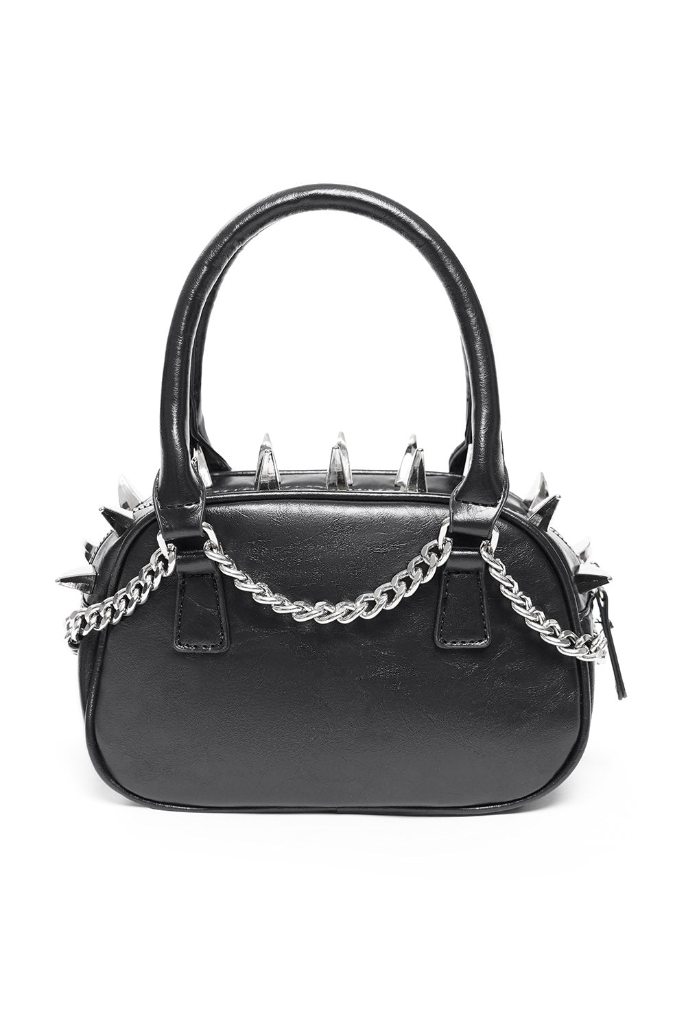vegan leather gothic bowler bag