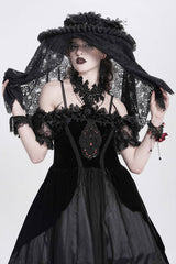 devil fashion lace veil hat