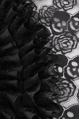 gothic ruffled lace skull hat by devil fashion