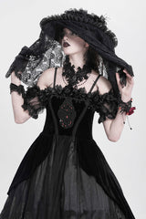 floral lace wide brimmed hat