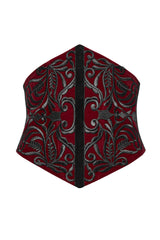 steampunk red and black underbust corset