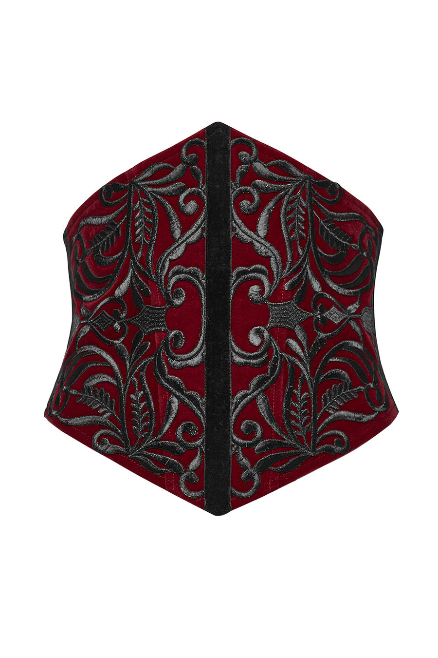 steampunk red and black underbust corset