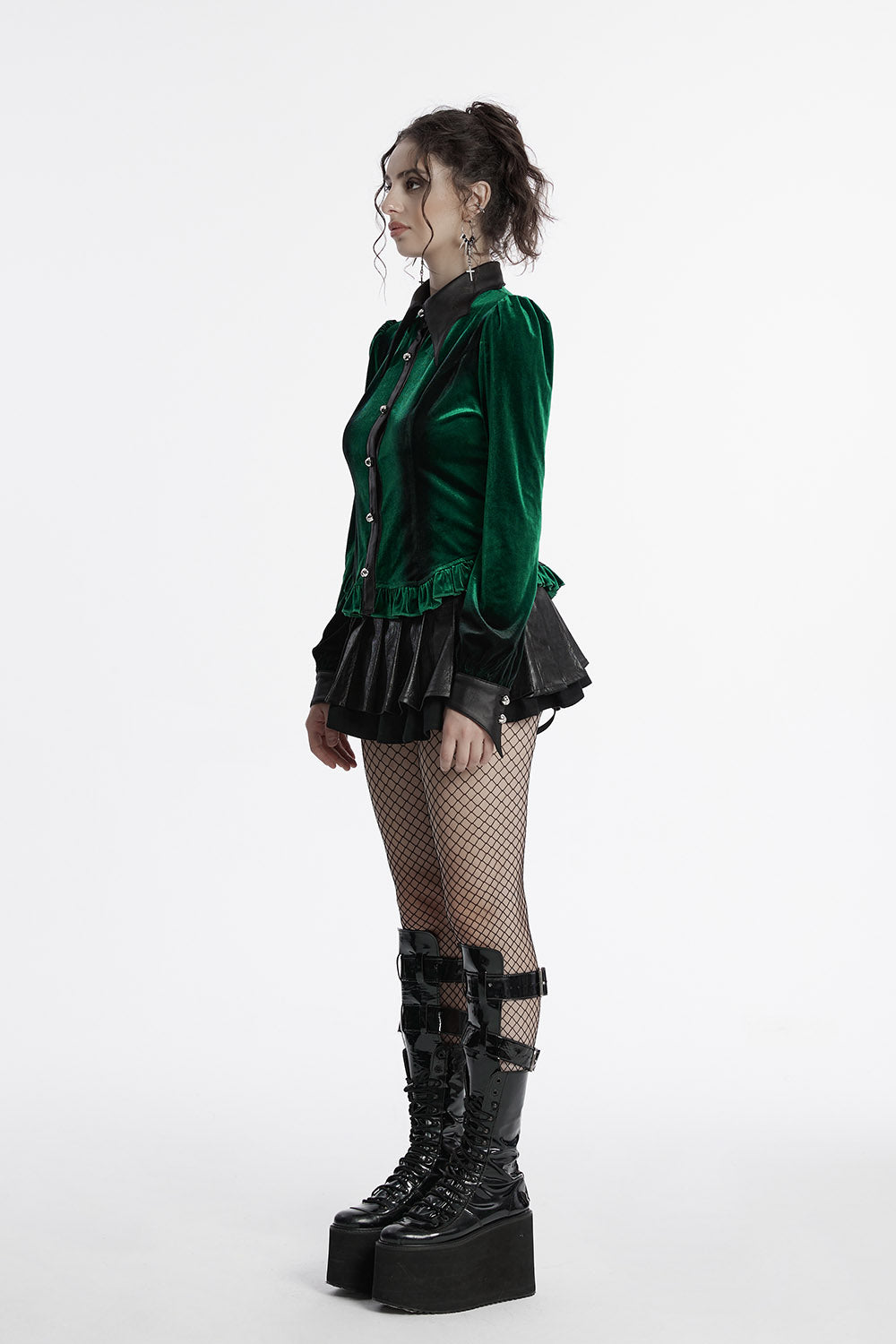 womens lace-up corset shirt by punk rave