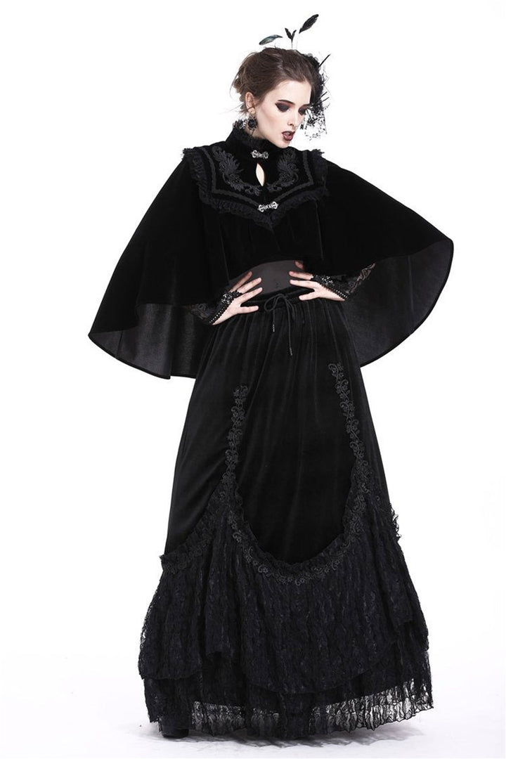 Snow Fright Embroidered Goth Cape