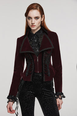 Bloodline Velvet Coat [BLACK/RED]