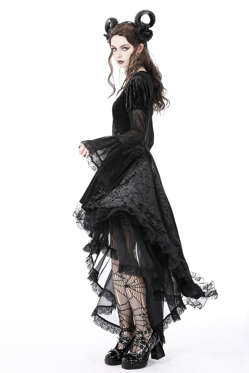 Vampiren Webs Velvet Dress