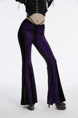womens velvet flared bell bottoms 