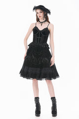 Lace Patchwork Coffin and Cross Trimmed Cami Top