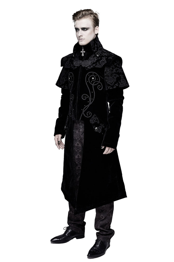 black velvet mens vampire coat