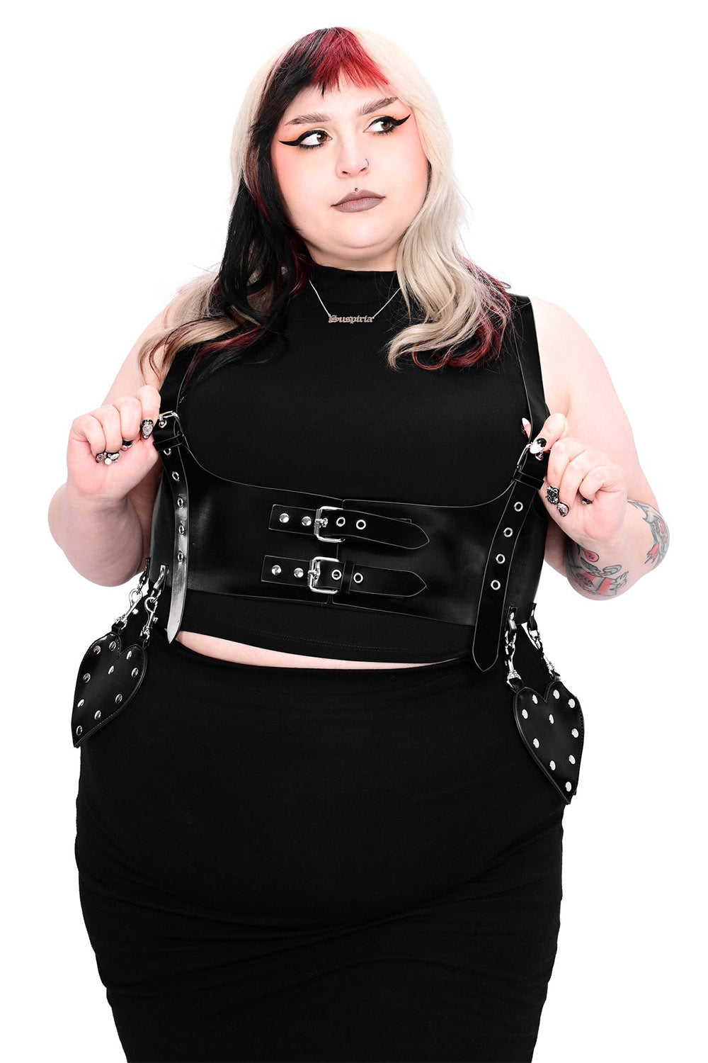 black double buckled high-waisted harness by foxblood