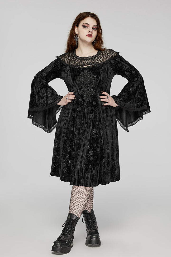 flared sleeve gothic dress