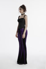 gypsy goth purple velvet flared pants by punk rave