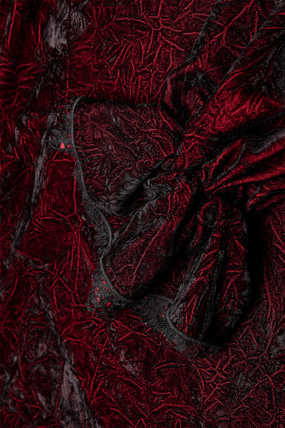 red and black romantic goth long sleeve top for men