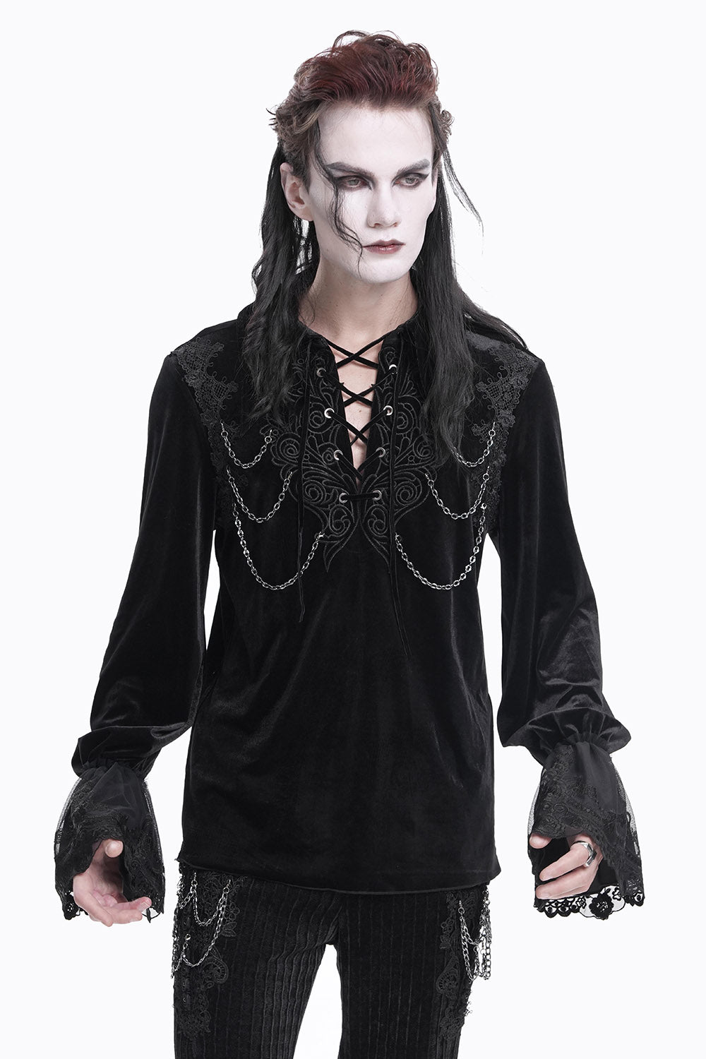 goth dress shirt Dark Dungeon Victorian Goth Shirt 2XL — Goth mens tops — Devil Fashion