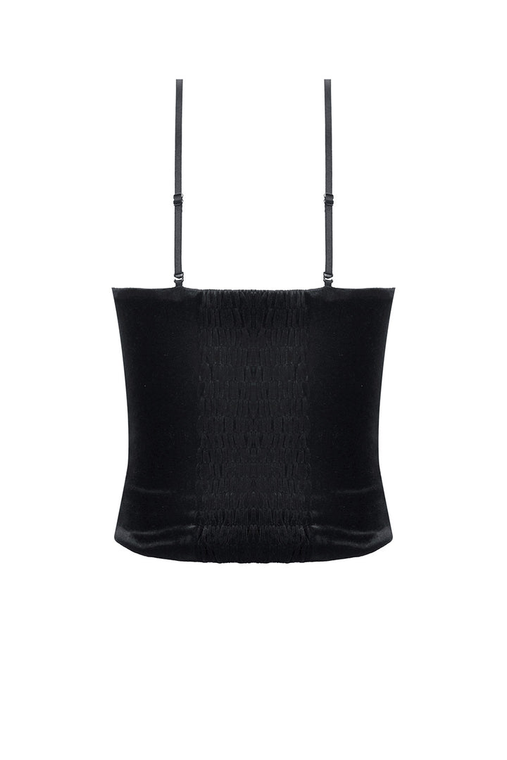 lace-up sweetheart neckline red and black steampunk tank top