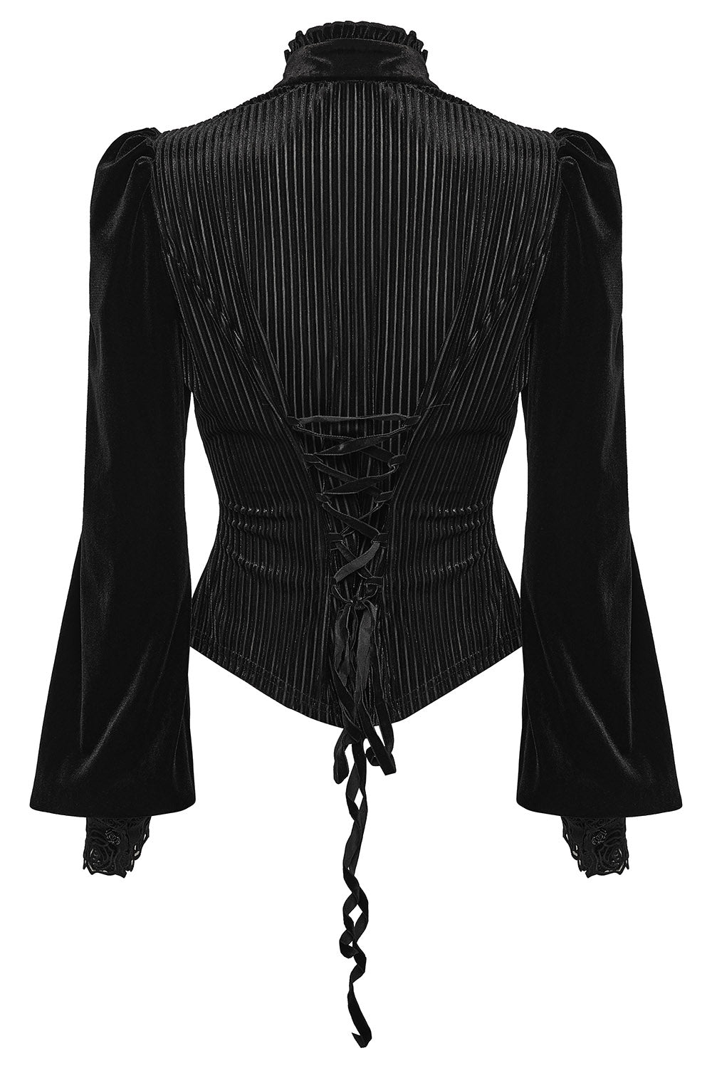 womens romantic goth velvet high collar blouse