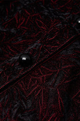 button-down black and red velvet long sleeve top by punk rave