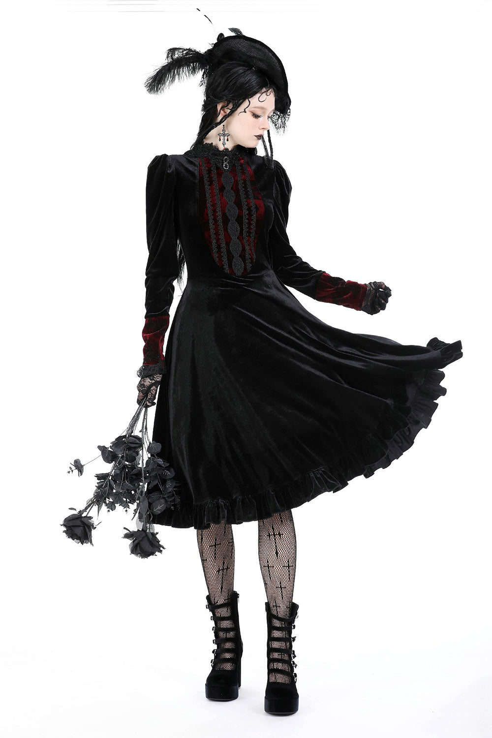 Scarlet Scars Velvet Midi Dress – VampireFreaks