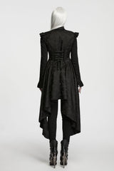 corset back lace and ruffle womens high low vest