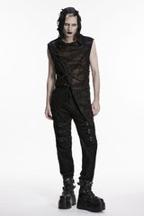mens shredded vest with hood and eyelet detail from Punk Rave
